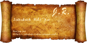 Jakubek Réka névjegykártya
