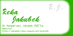 reka jakubek business card